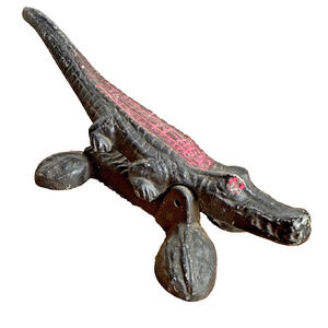 Vintage Nut Cracker Metal Alligator Crocodile Retro Kitchen Tools Figural Animal